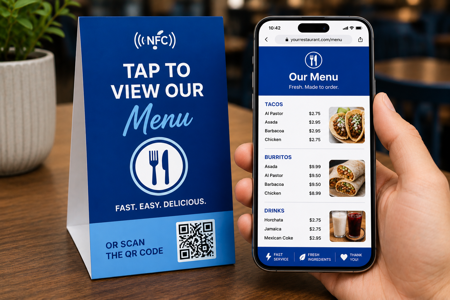 NFC restaurant menu sample