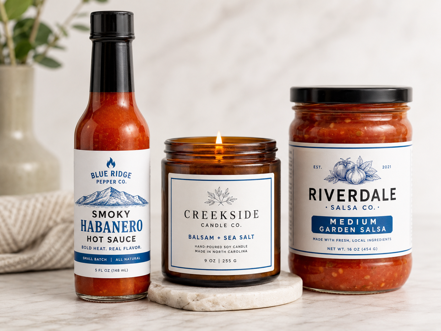 Custom product label sample