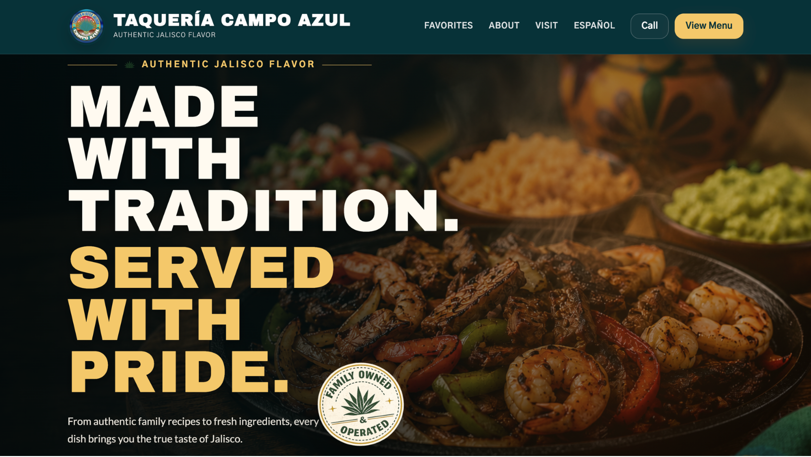 Taqueria Campo Azul website